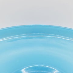 Round Blue Glass Serving Bowl or Planter, Fenton