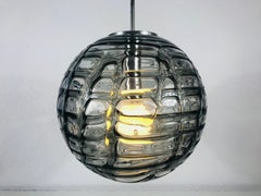 Round Blue Murano Ice Glass Bowl by Doria, 1970s, Germany