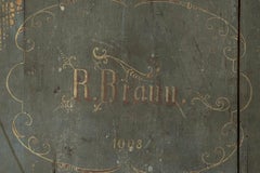 Round Blue-Painted Swedish Bread Board