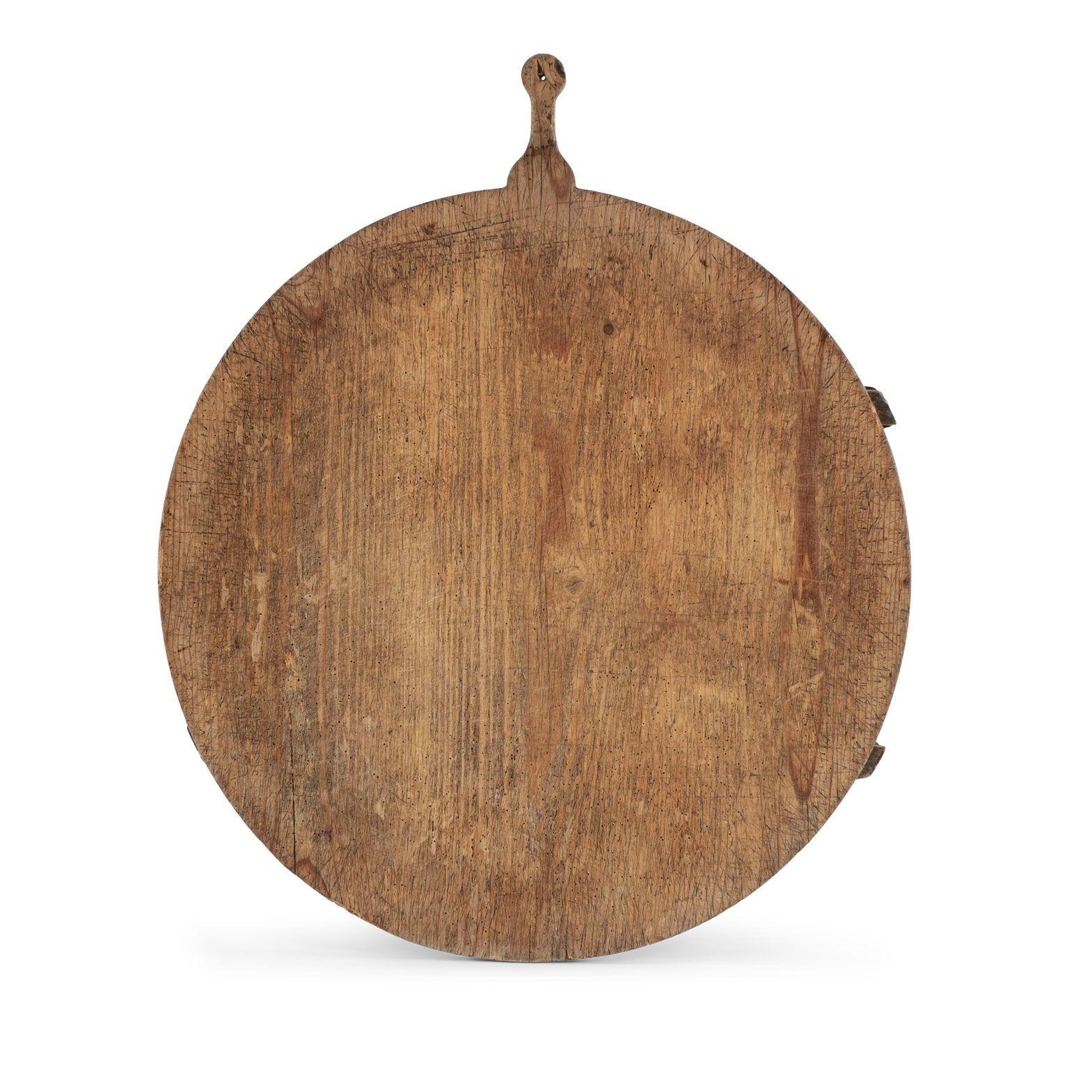 Pine Round Blue-Painted Swedish Bread Board