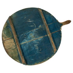 Round Blue-Painted Swedish Bread Board