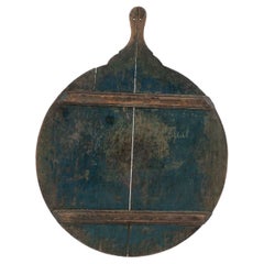 Round Blue-Painted Swedish Bread Board