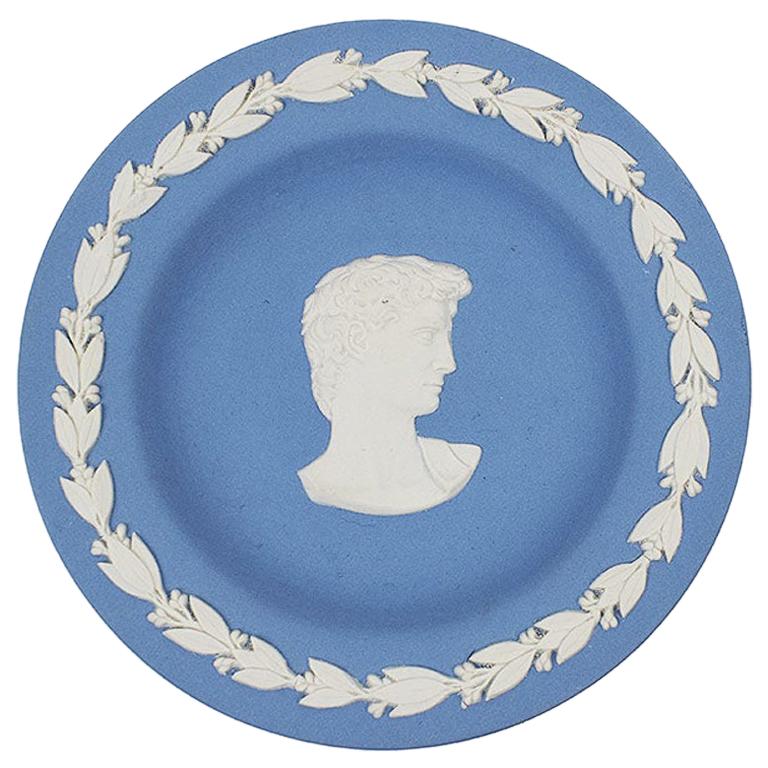 Round Blue Wedgwood Collectors Society Jasperware Dish of Caesar, England