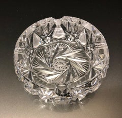 Round Bohemian Crystal Ashtray