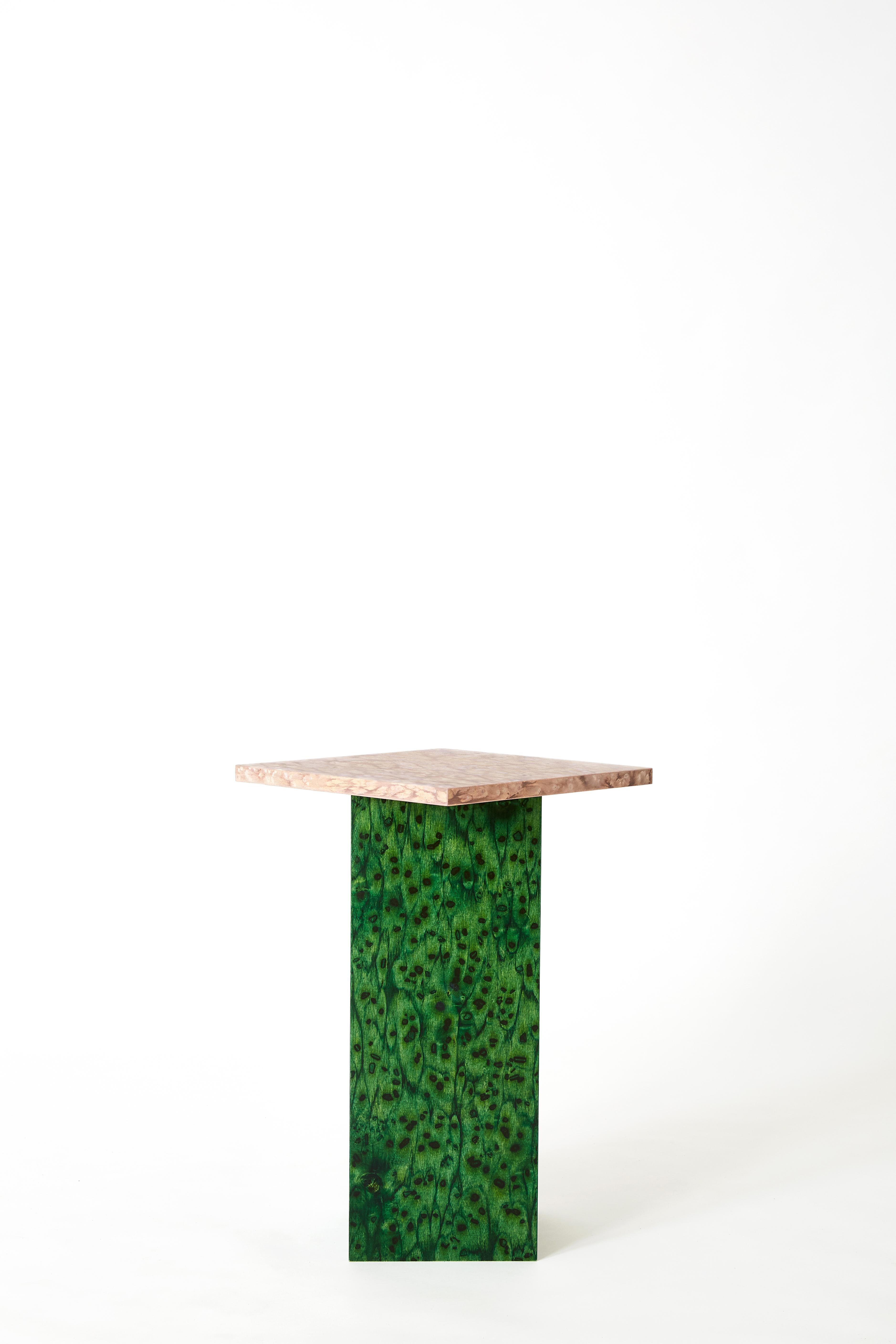 Modern Round Bold Osis Rectangle Base Side Table by Llot Llov