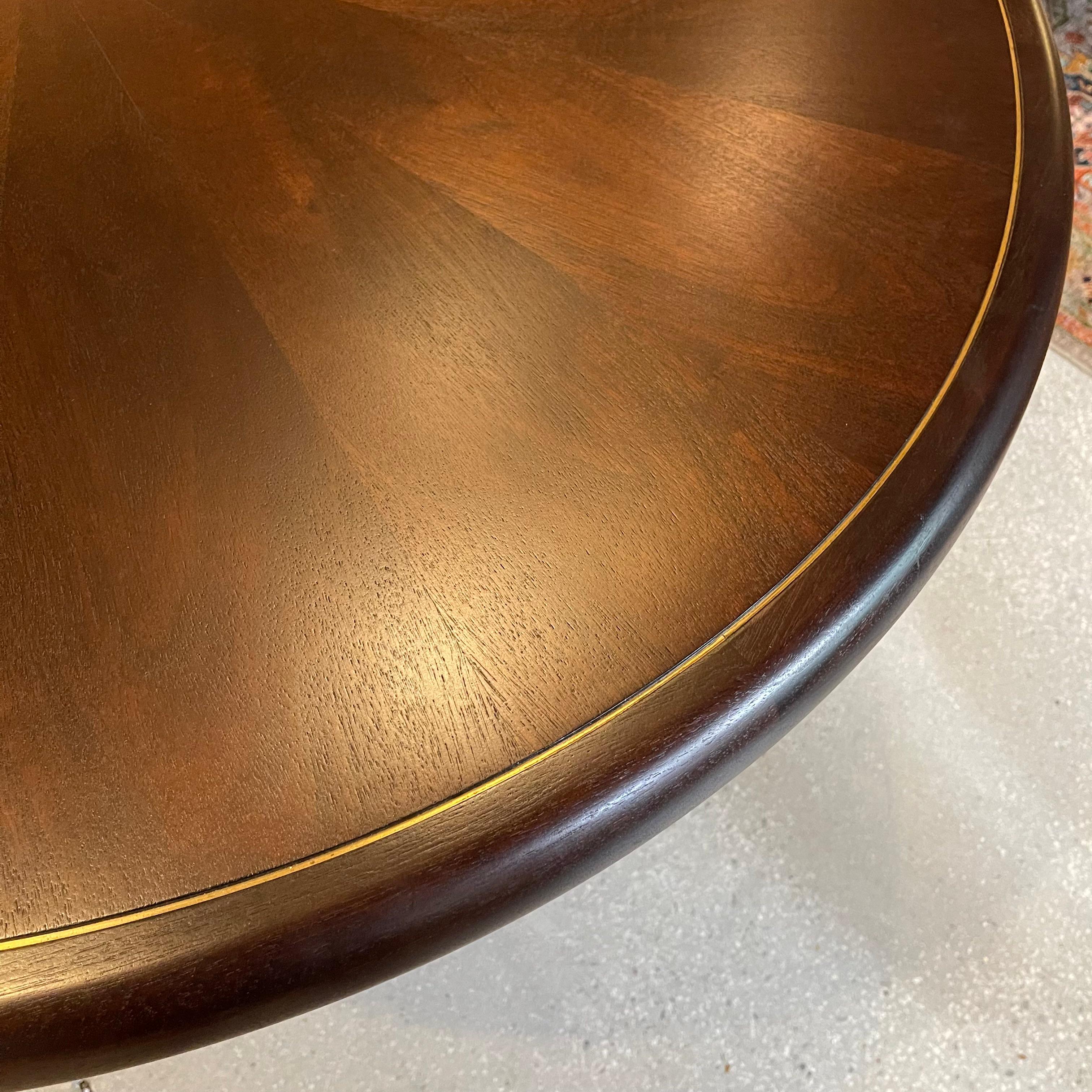 Round Bookmatched Rosewood Pedestal Dining Table By Edward Wormley For Dunbar For Sale 3