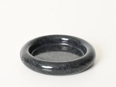 Round Bowl or Ashtray in Black Carnico Marble by Angelo Mangiarotti, Italy, 1970