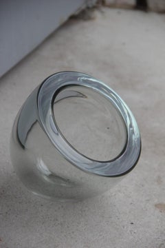 Round Bowl Seguso Murano Art Glass 1960 Heavy Glass Italian Design Luster Board