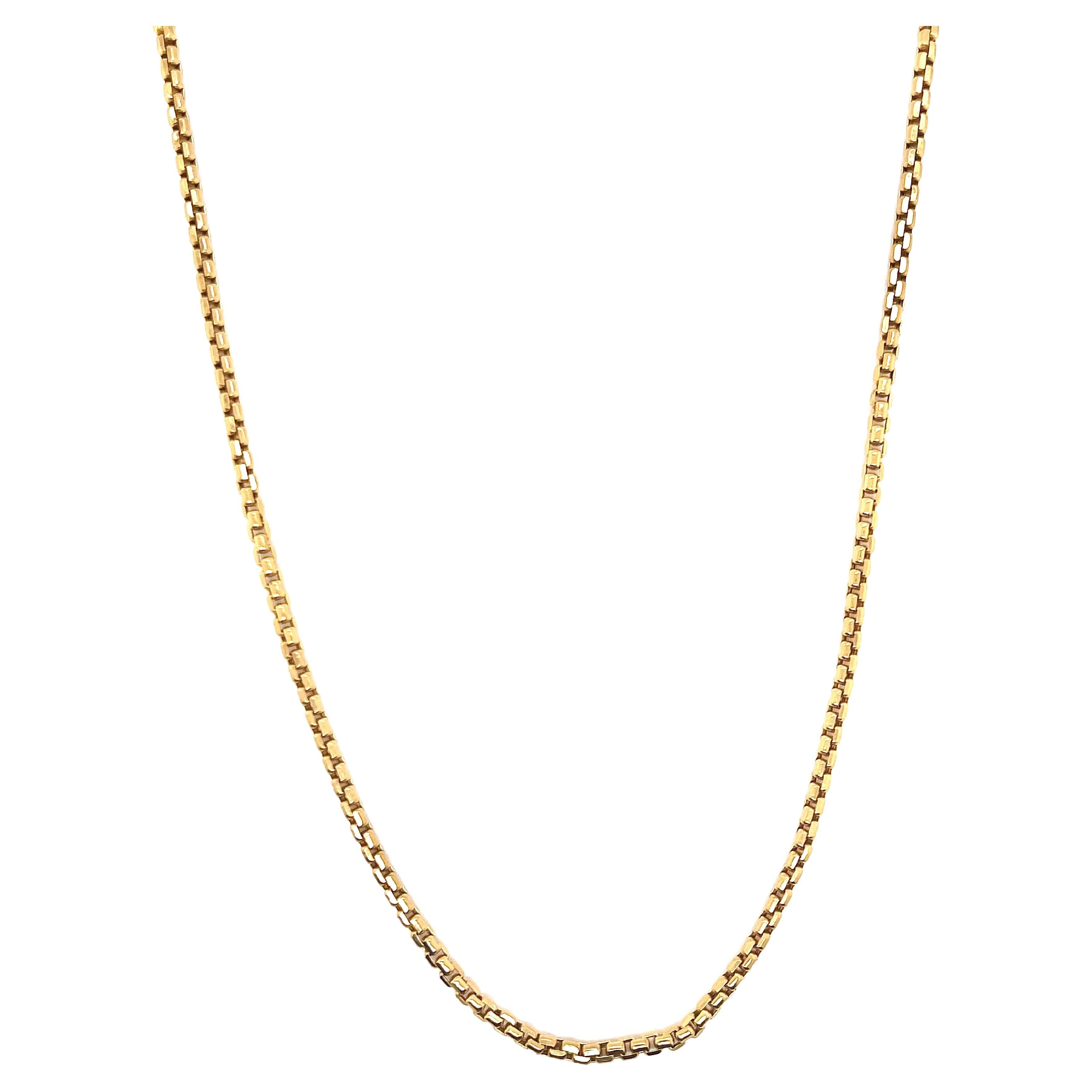 Round Box Chain in 14k Yellow Gold For Sale