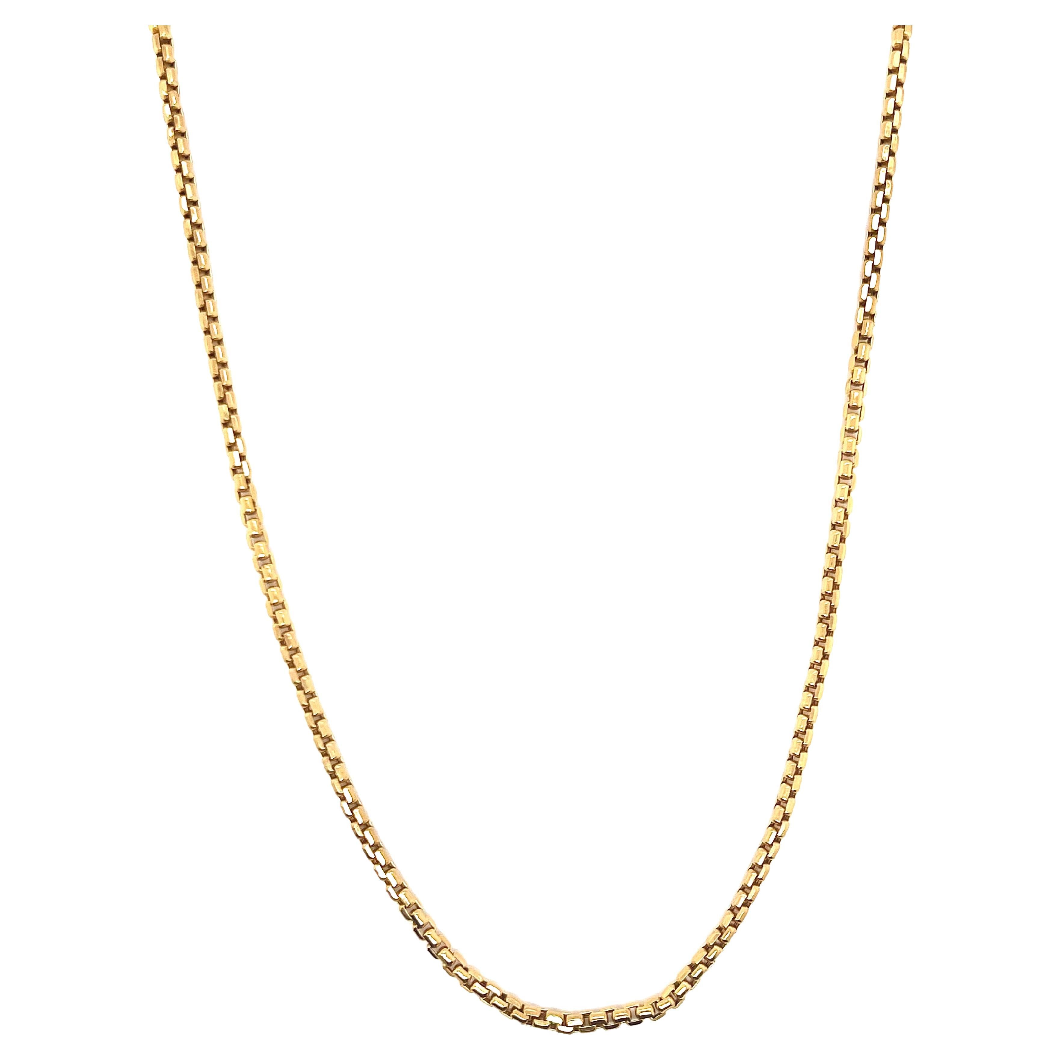 Round Box Chain in 14k Yellow Gold