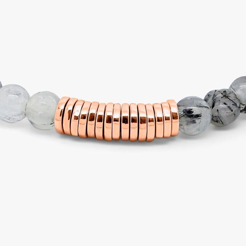 Women's Round Bracelet with Rose Gold Plated Sterling Silver, Size S For Sale