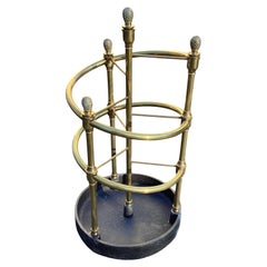 Round Brass and Cast Iron Umbrella Stand