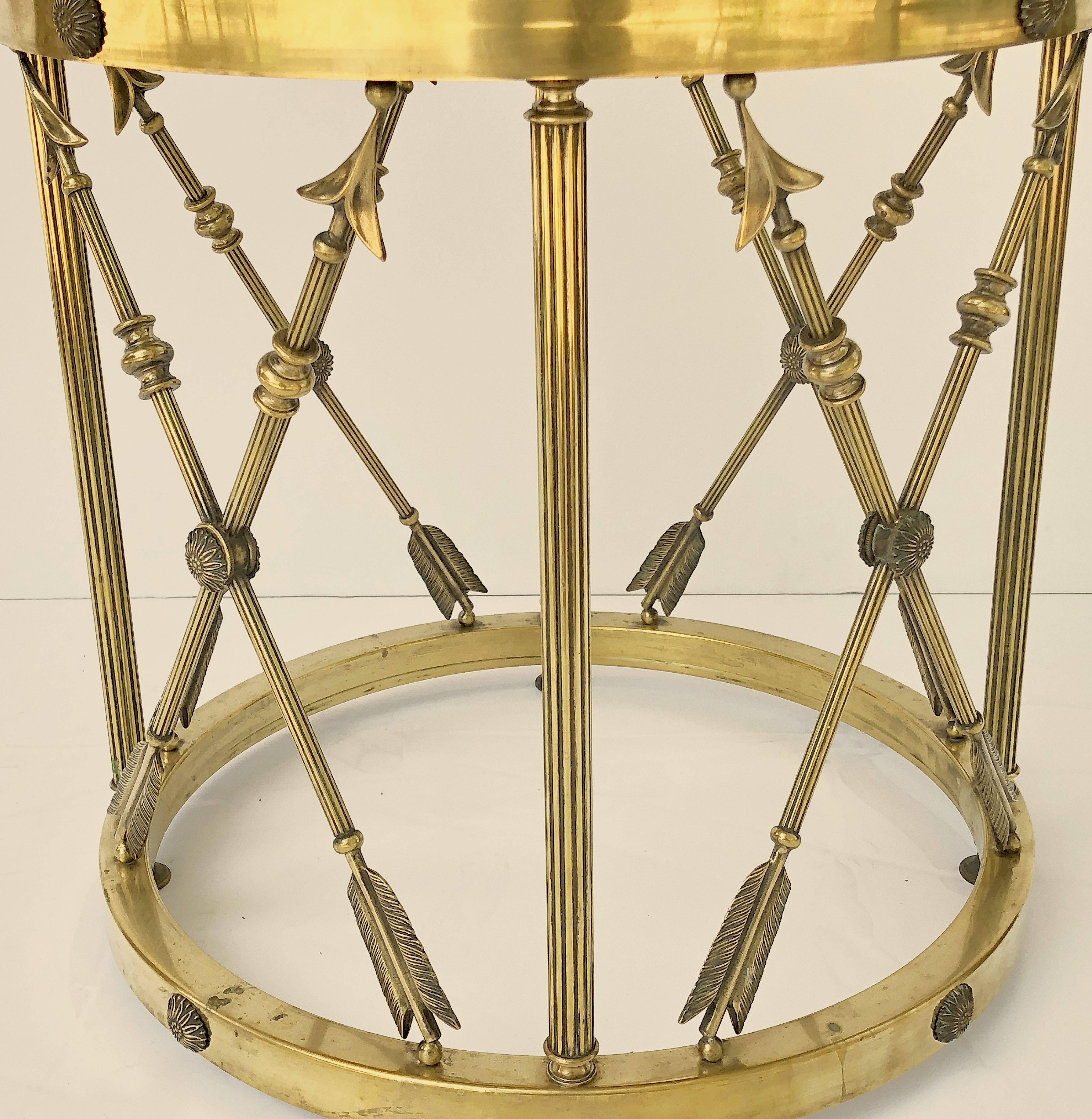 English Round Occasional Table of Brass and Glass  10