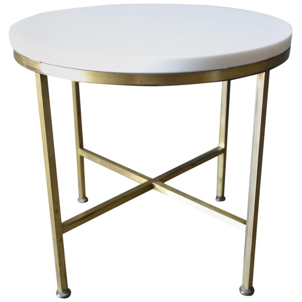 Round Brass and Vitrolite Side Table by Paul McCobb, circa 1959