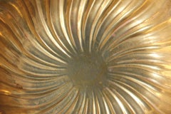 Round Brass Bowl Italian Design Classic Baroque Carved by Hand 1950 Gold