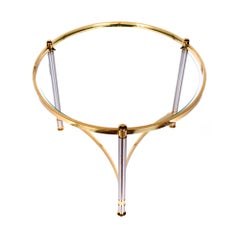 Round Brass Coffee Table, 1970s