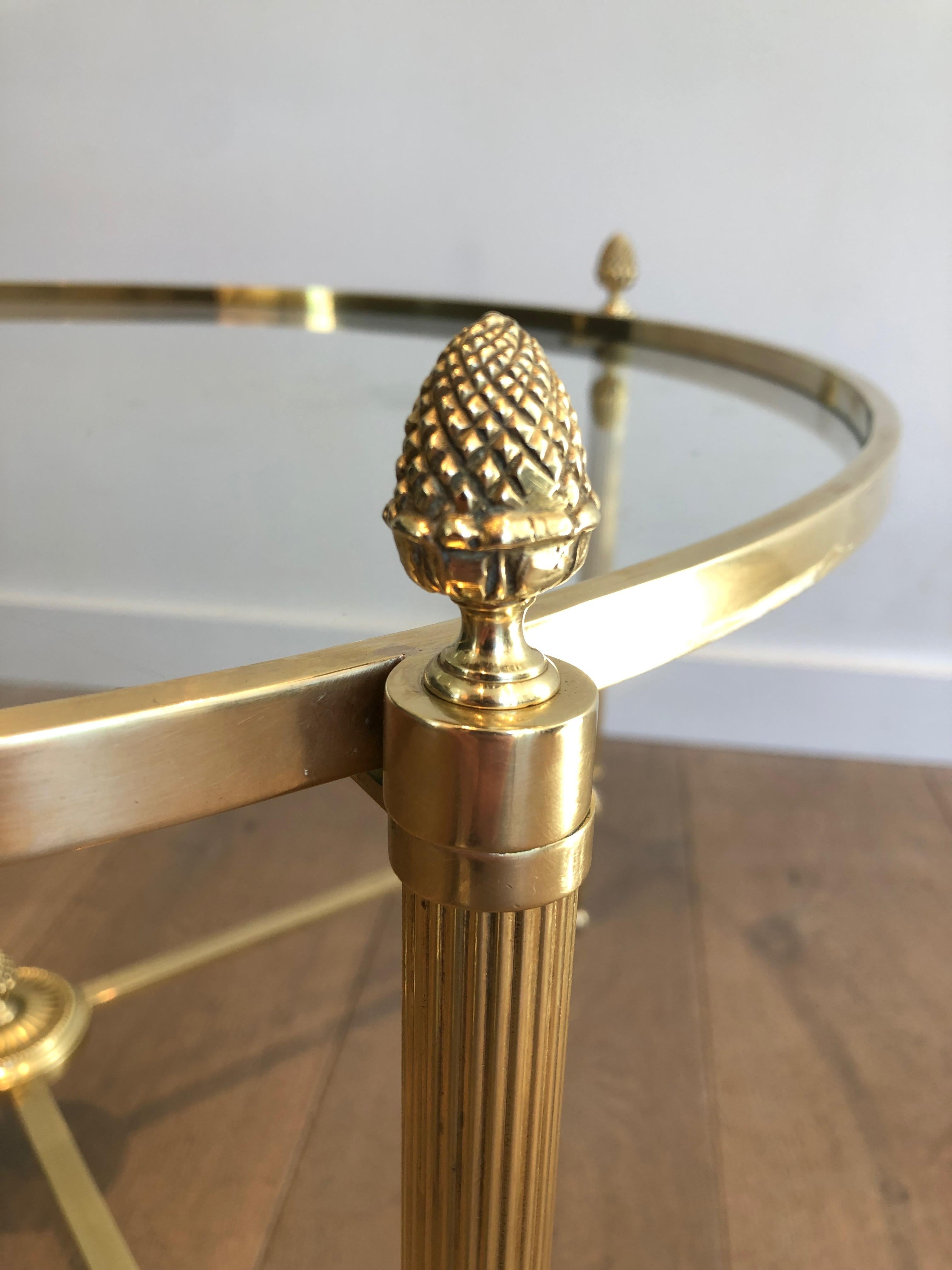Round Brass Coffee Table by Maison Baguès 3