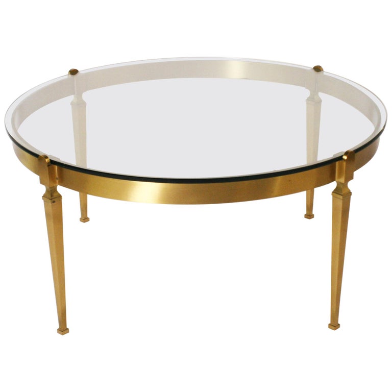 Round Brass Coffee Table, circa 1970 at 1stDibs