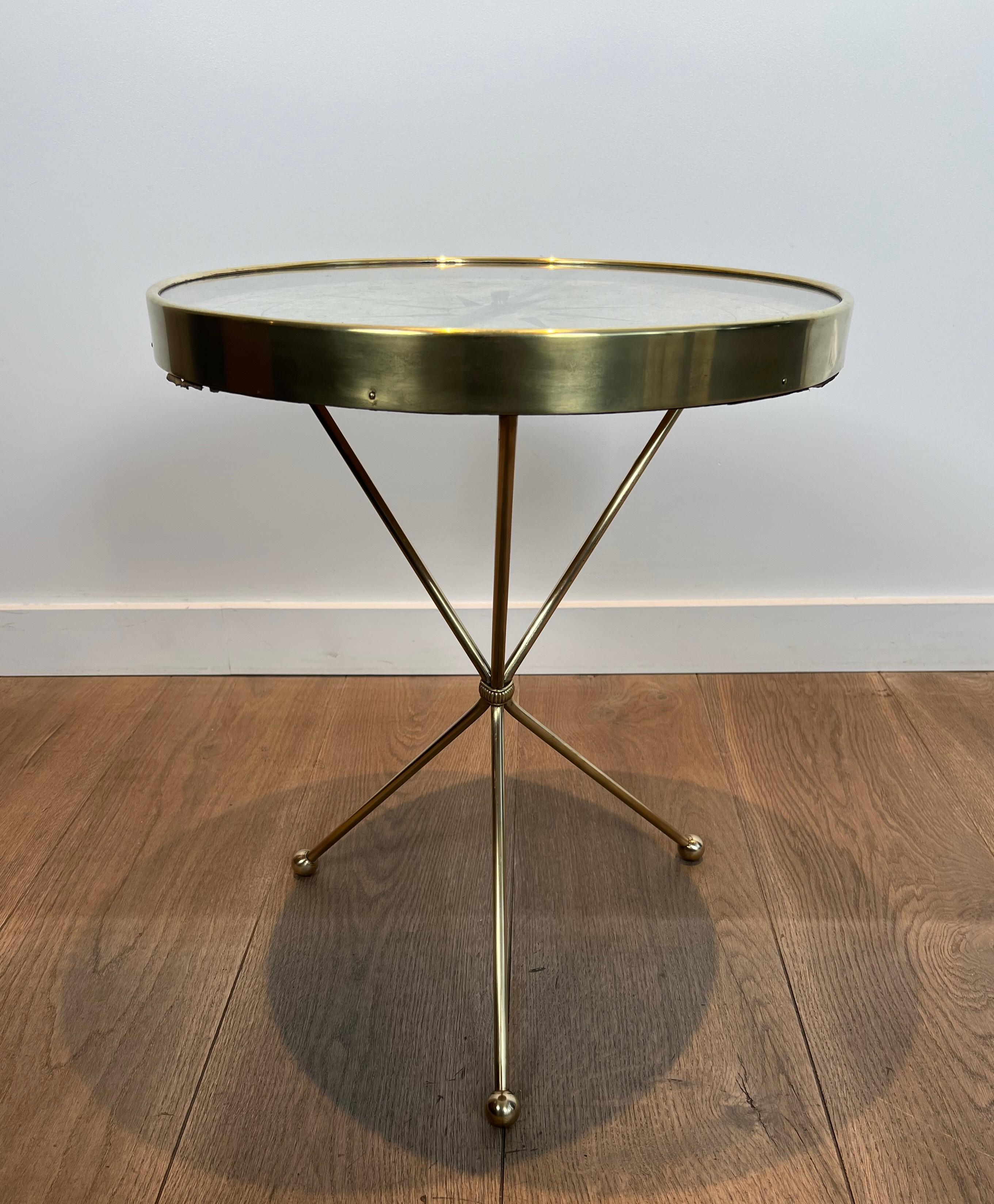 Mid-Century Modern Round Brass 