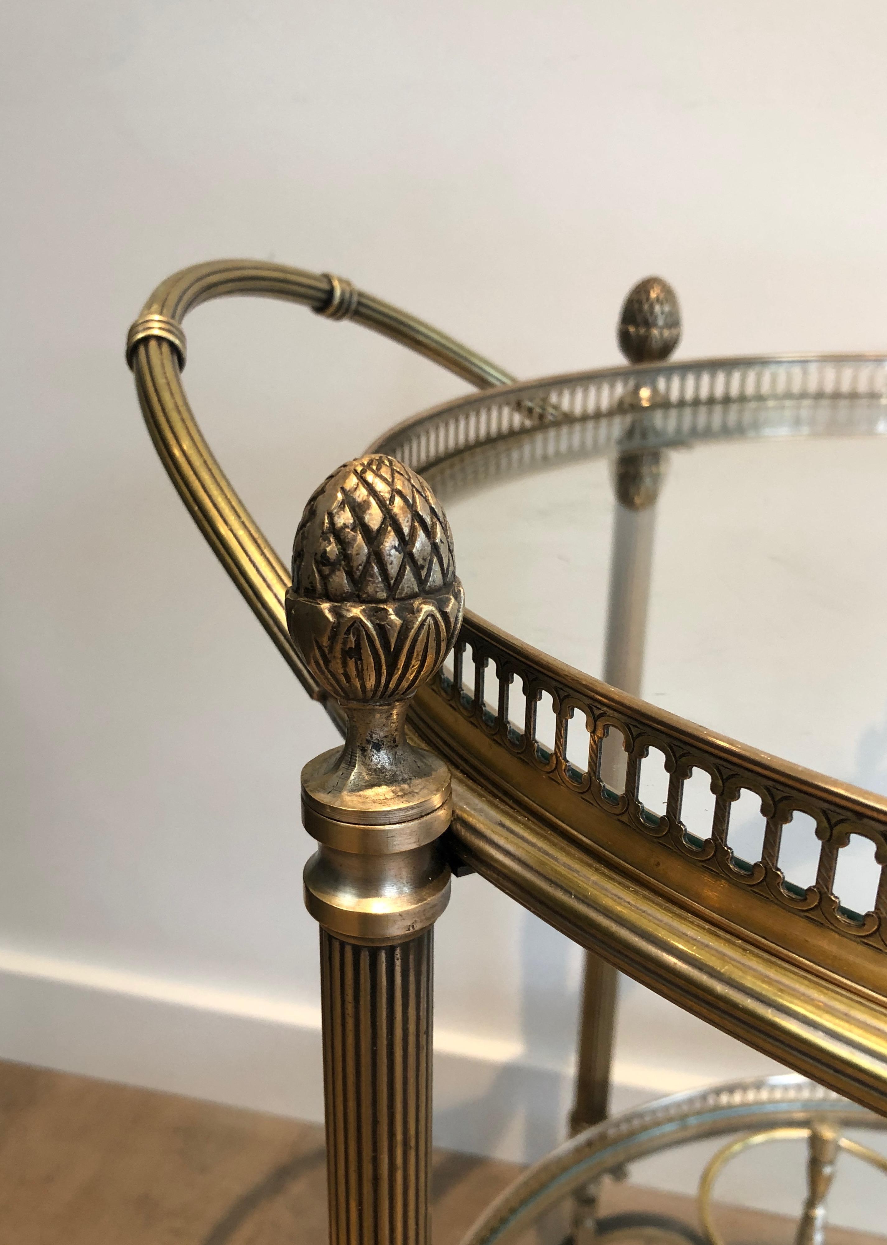Round Brass Drinks Trolley by Maison Bagués For Sale 10