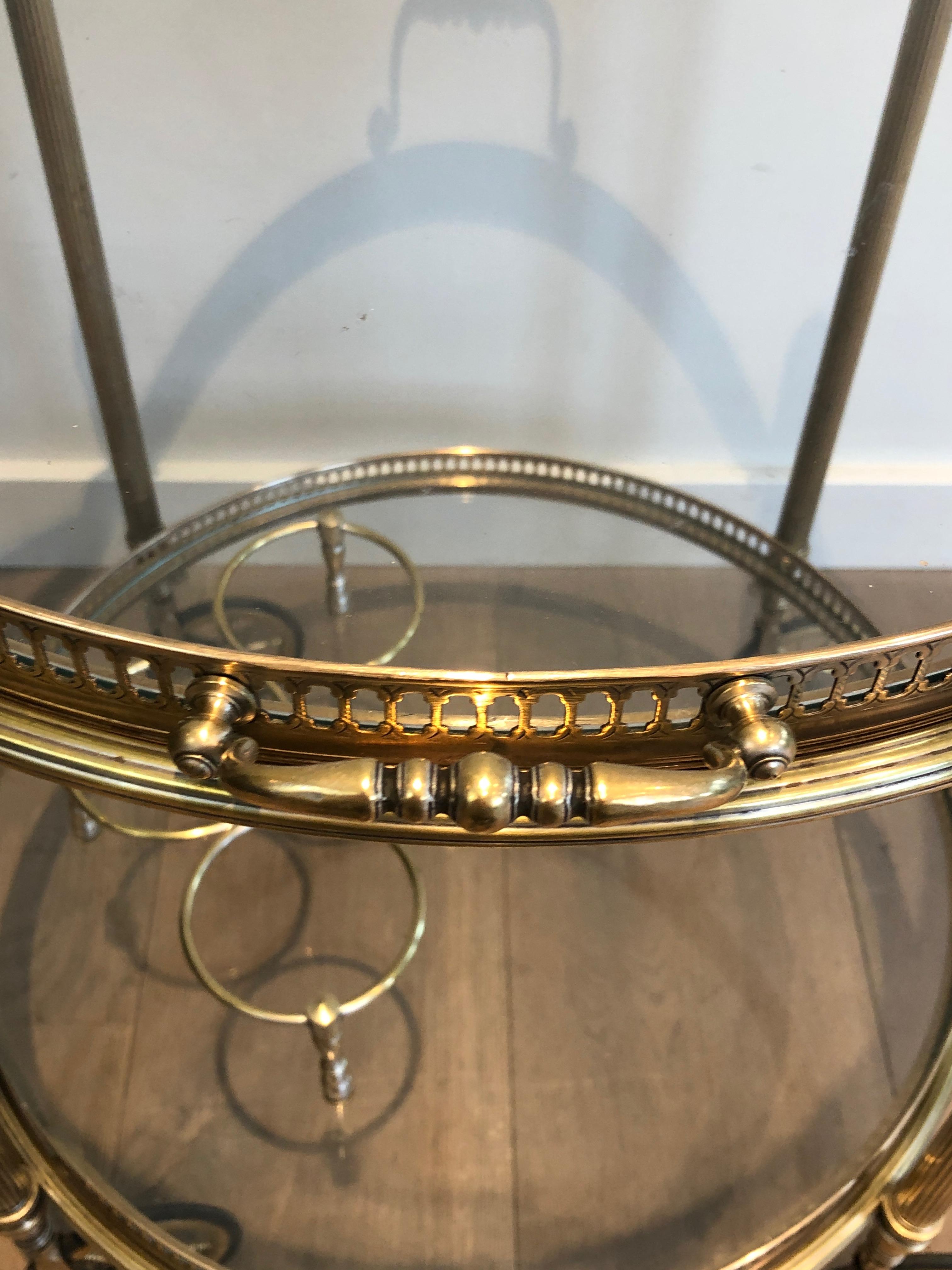 Round Brass Drinks Trolley by Maison Bagués For Sale 11