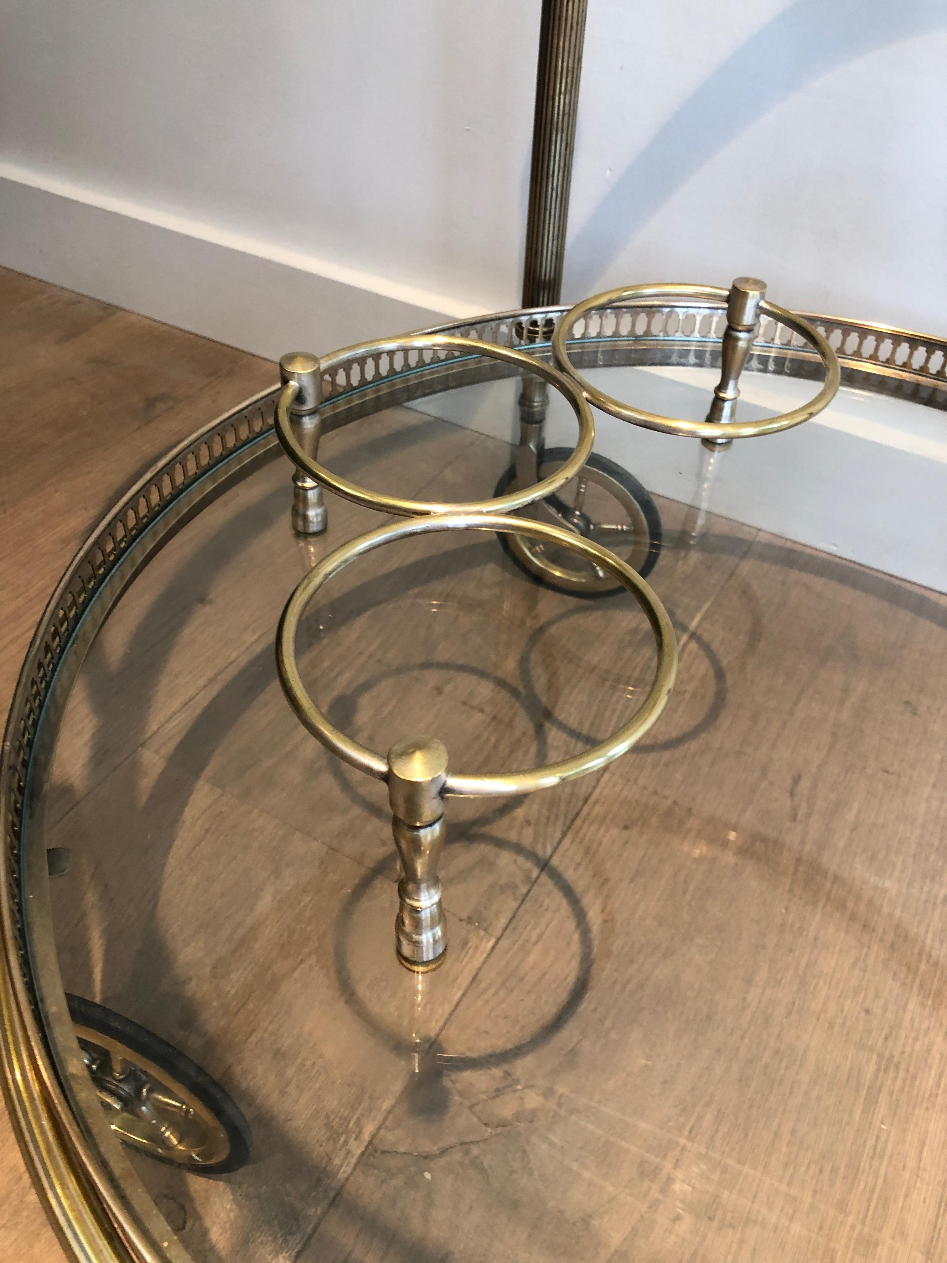 Round Brass Drinks Trolley by Maison Bagués For Sale 12