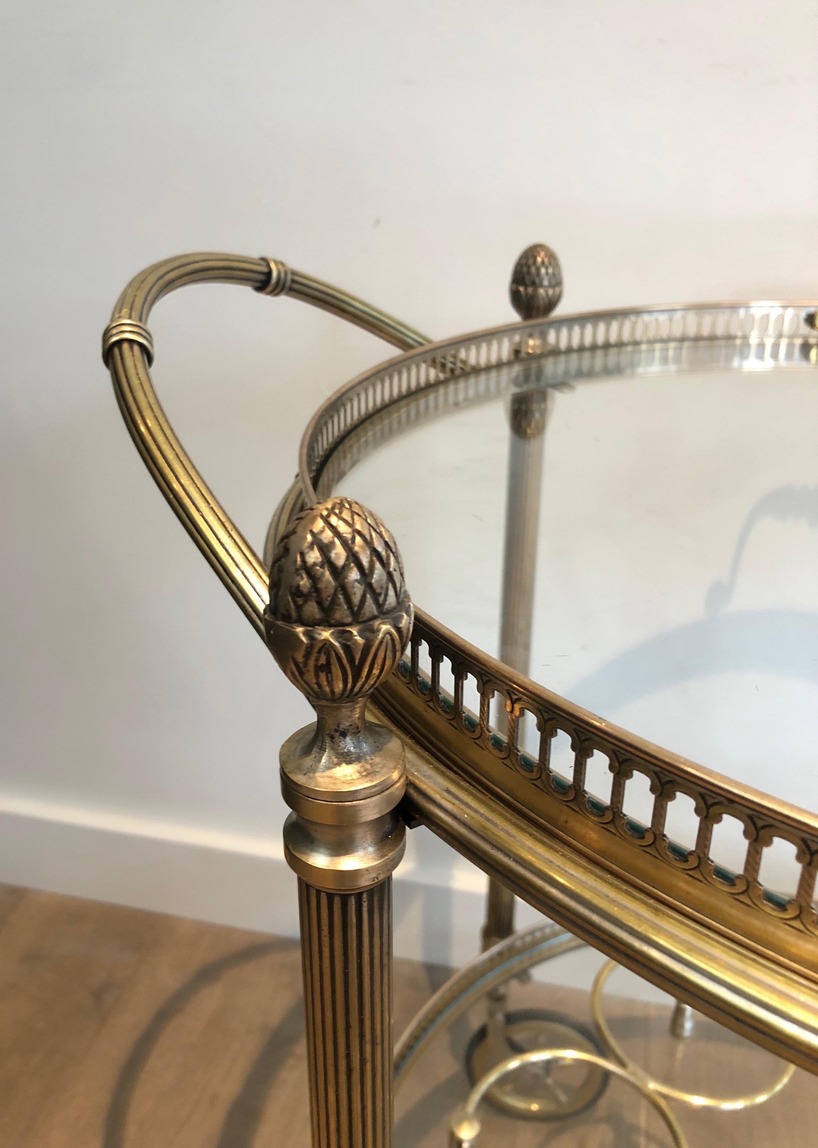 Round Brass Drinks Trolley by Maison Bagués For Sale 2
