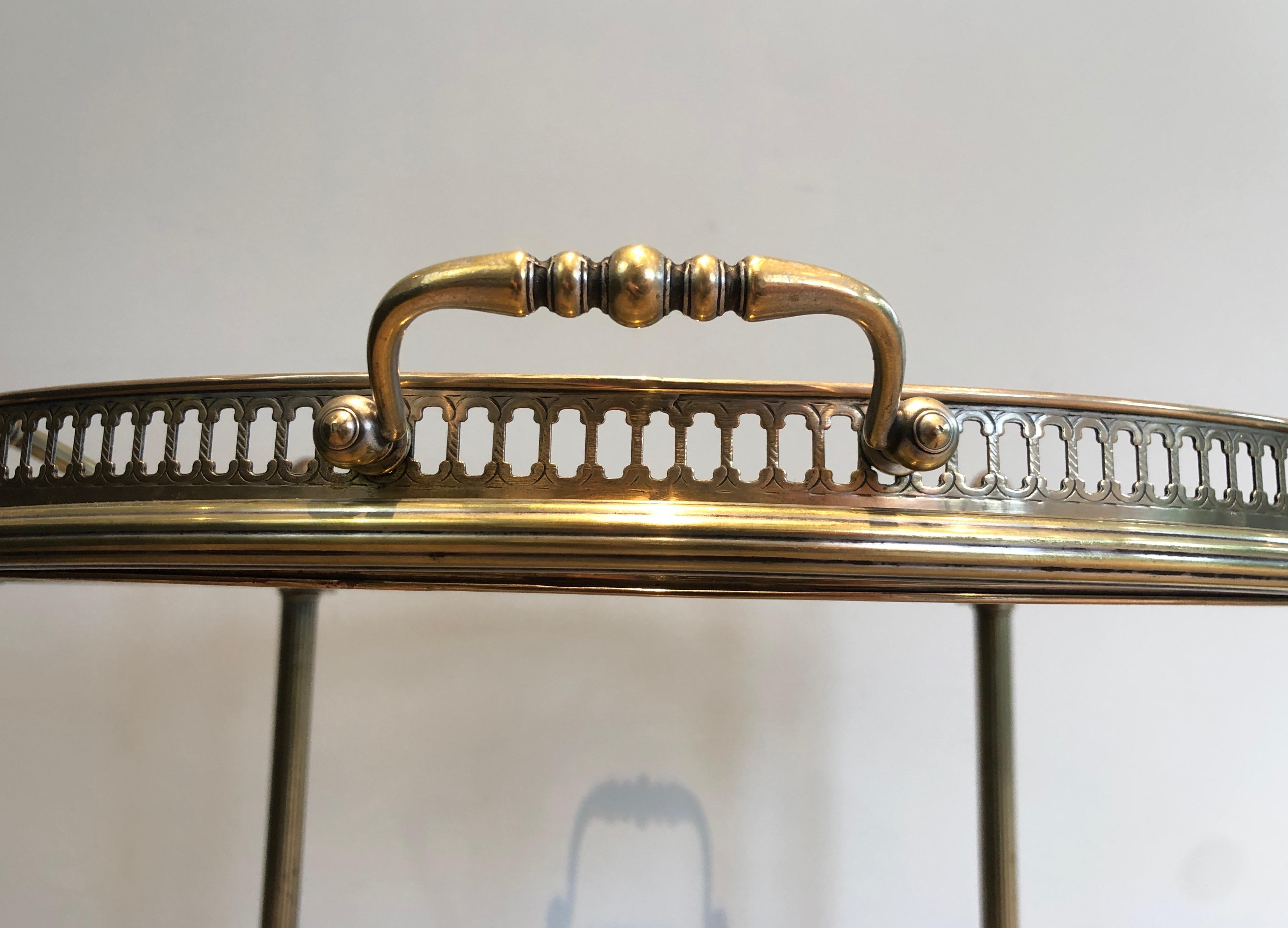Round Brass Drinks Trolley by Maison Bagués For Sale 3