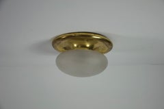 Round Brass Mid-Century Flush Mount, 1960s, Italy No 2