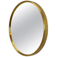 Round Brass Mirror from Glasmäster Markaryd, Sweden, circa 1960