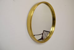 Round Brass Mirror from Glasmäster Markaryd, Sweden, circa 1960