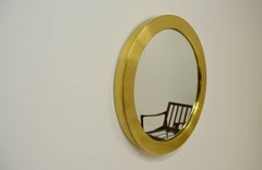 Round Brass Mirror from Glasmäster Markaryd, Sweden, circa 1960
