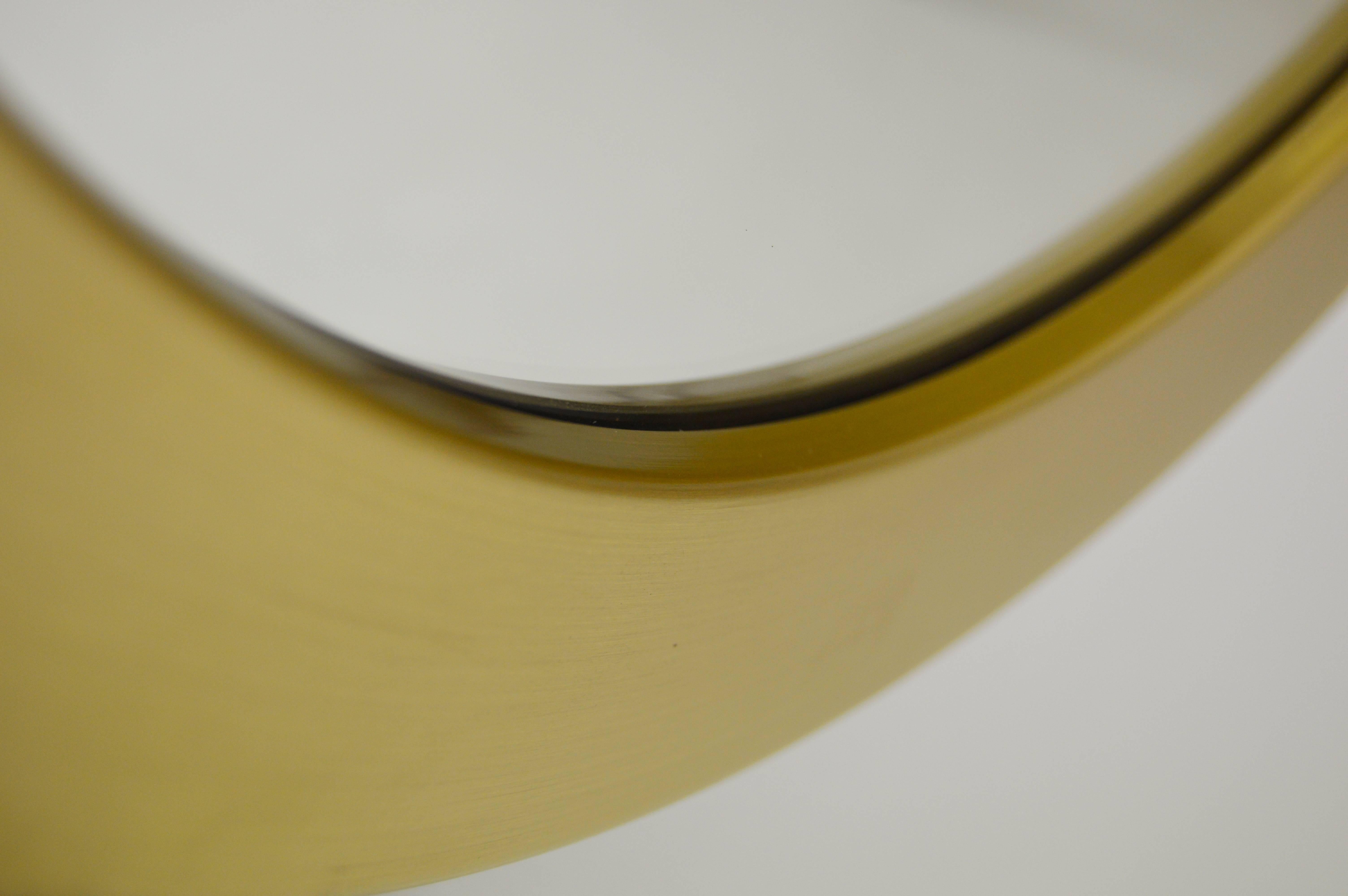 Round Brass Mirror from Glasmäster Markaryd, Sweden, circa 1960 For Sale 2