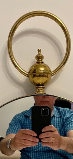 Brass Pocket Watch Mirror with Loop Top Finial