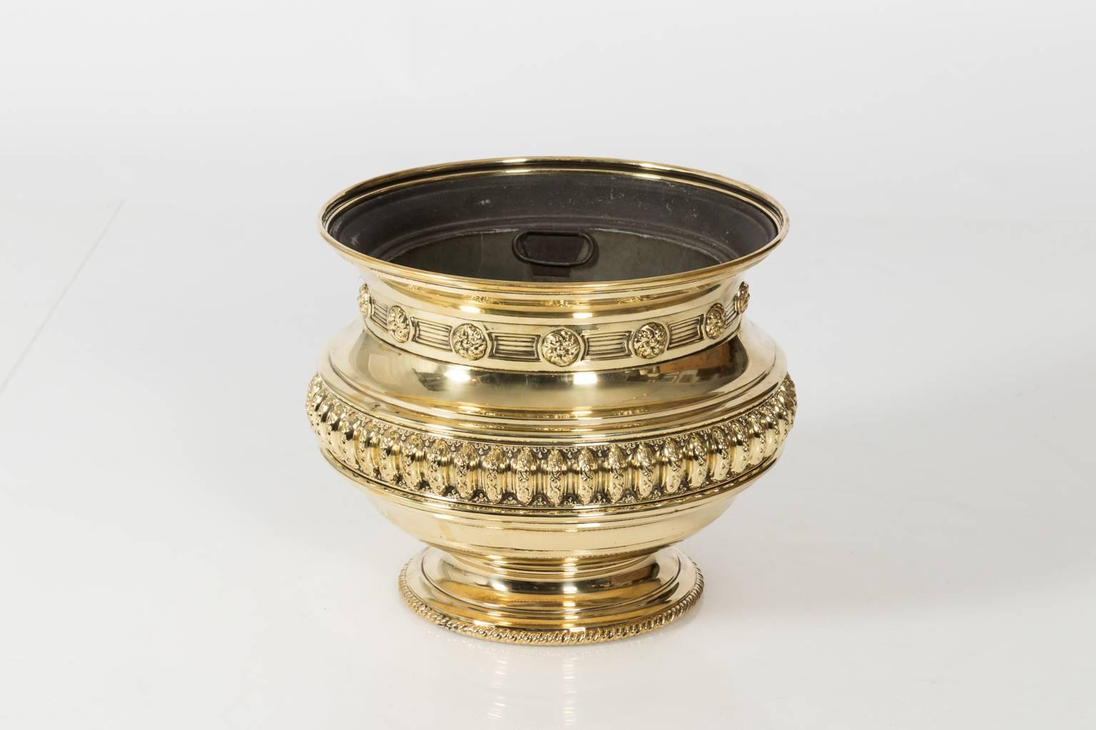 Round Brass Planter 4