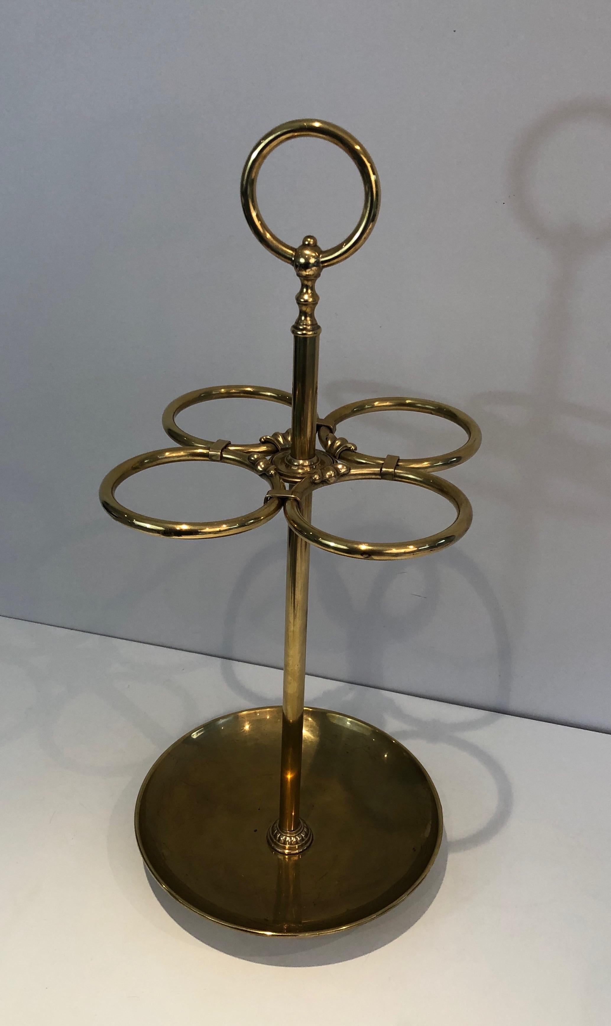 Round Brass Umbrella Stand For Sale 6