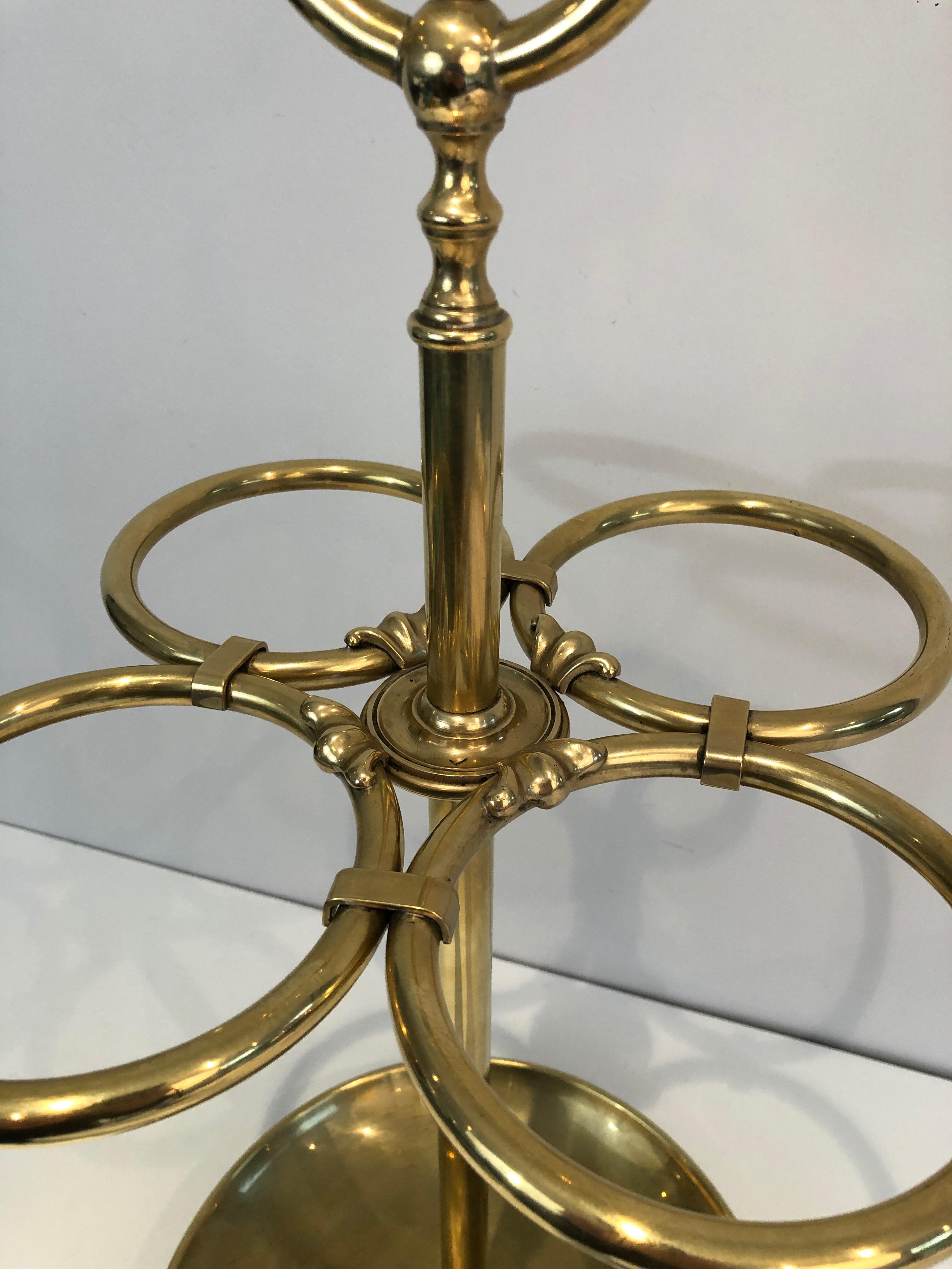Round Brass Umbrella Stand For Sale 1