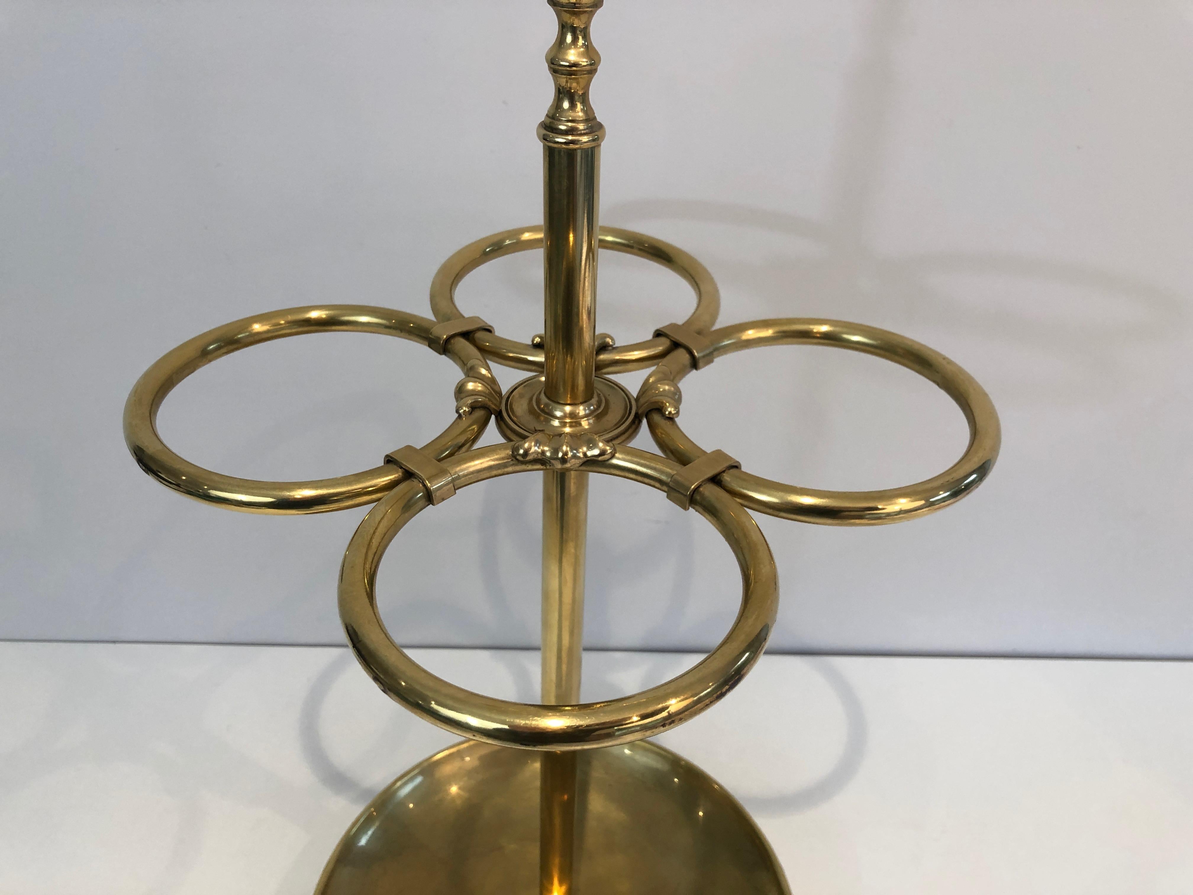 Round Brass Umbrella Stand For Sale 2