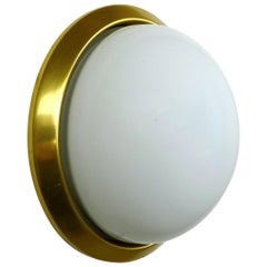 Round Brass Wall Lamp, Germany, 1940s