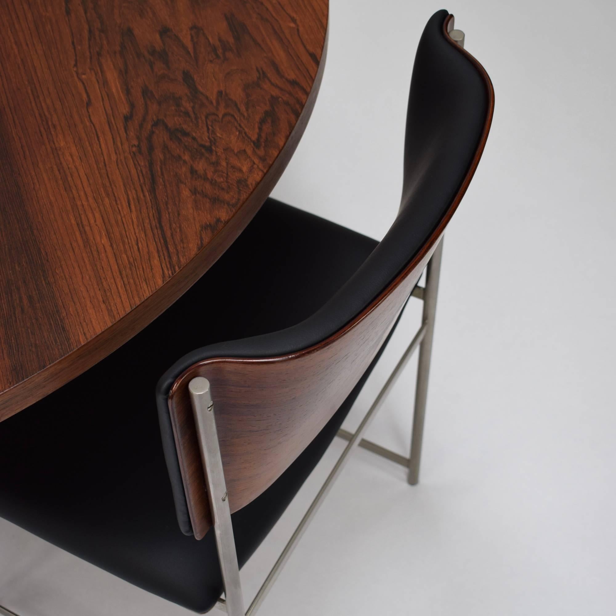 Round Brazilian Rosewood Dining Set by Cees Braakman for Pastoe, circa 1950 6
