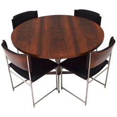 Round Brazilian Rosewood Dining Set by Cees Braakman for Pastoe, circa 1950