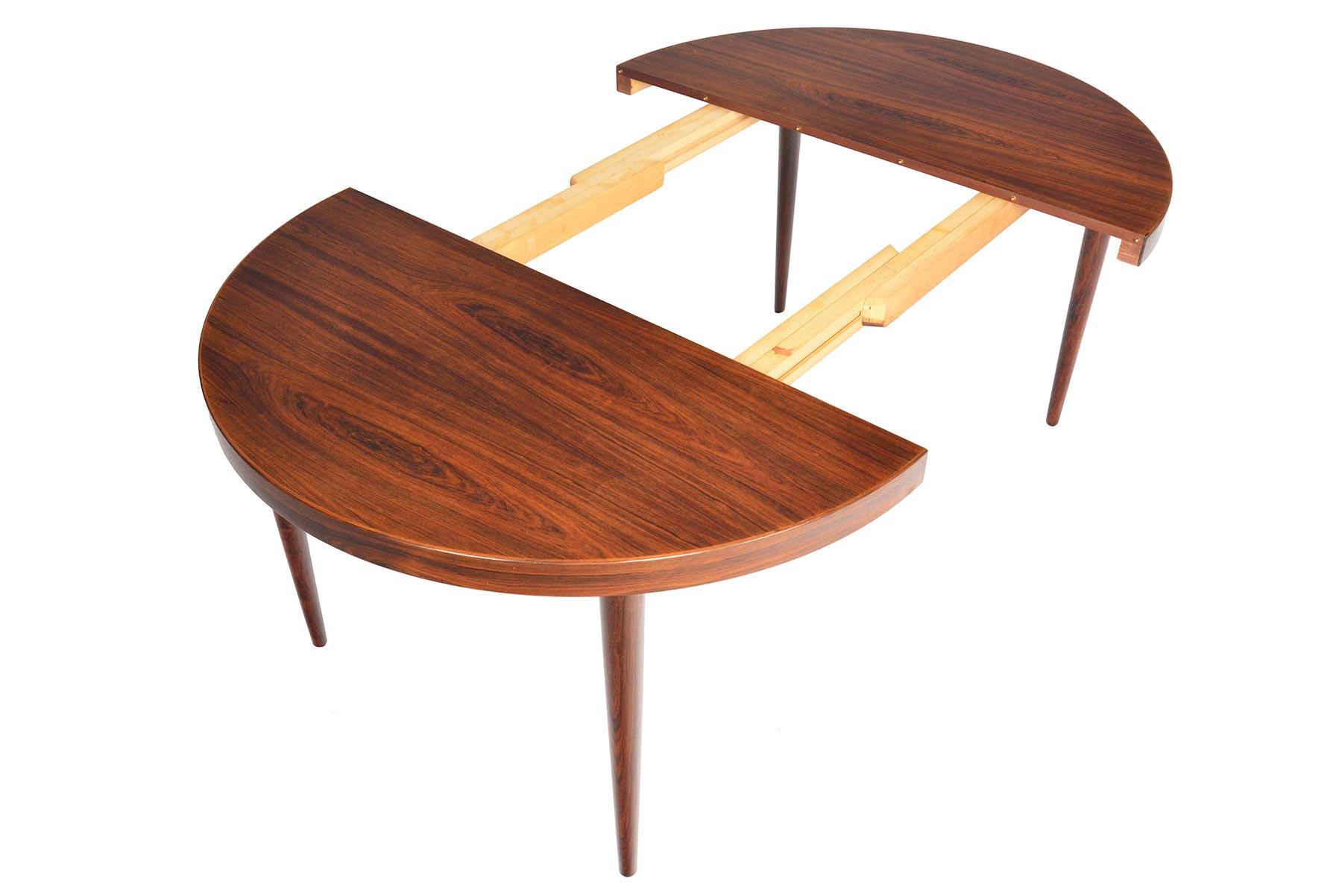 Scandinavian Modern Round Brazilian Rosewood Dining Table by Kai Kristiansen