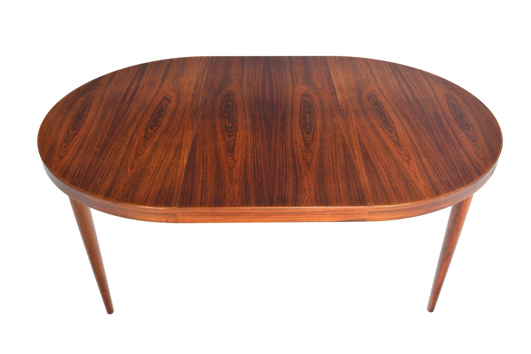 Round Brazilian Rosewood Dining Table by Kai Kristiansen In Good Condition In Berkeley, CA