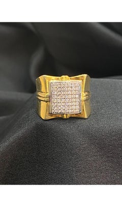 Round Brillant Diamonds 14K Gold Men’s Ring