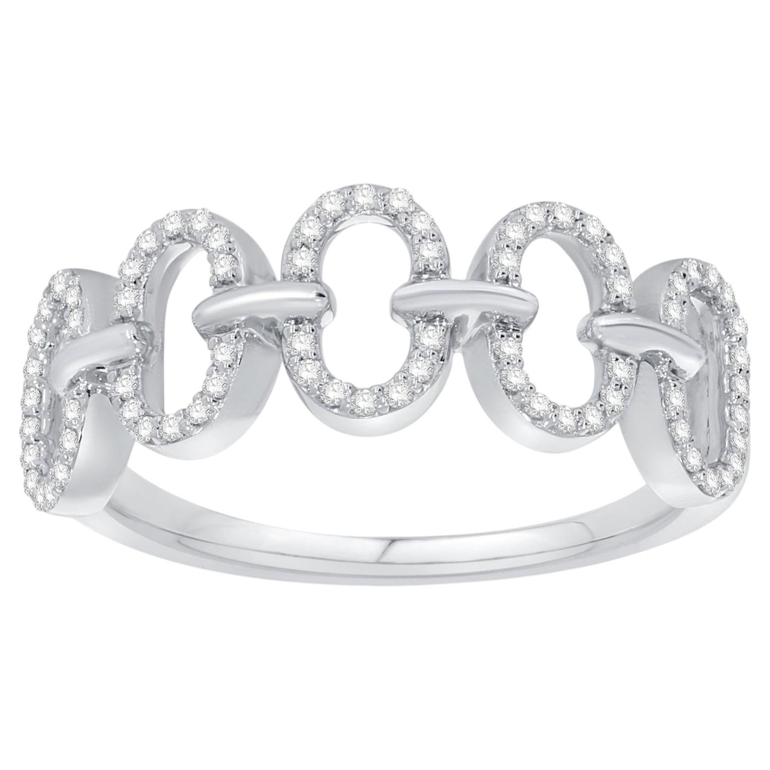 New Solid 18K White Gold 0.31ct Round Brilliant Diamond Eternity Band Ring