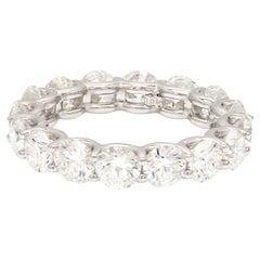 Round Brilliant 4.05ct Diamond Eternity Engagement Band Ring in 18k White Gold