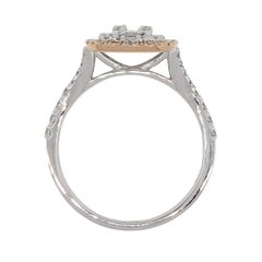 Round Brilliant and Baguette Shape Diamond Halo Mosaic Ring