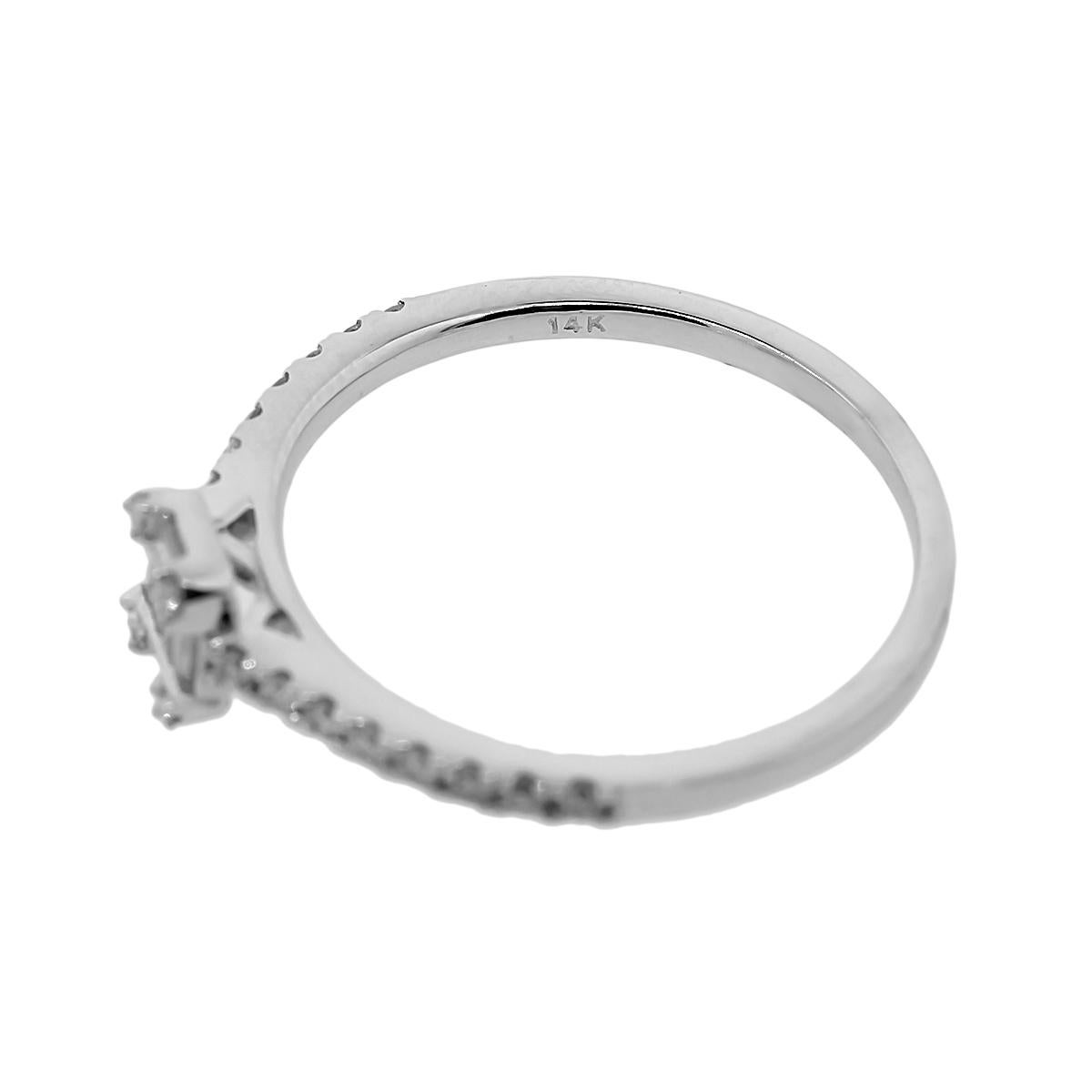 Runder Brillant und Baguette Diamant-Mosaik-Ring im Angebot 4