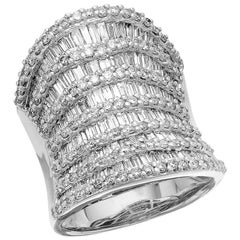 heavy diamond ring Round Brilliant
Baguette Cut Diamond 3.7 ct Heavy Solid Ring, 18 ct White Gold