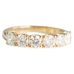 Round Brilliant Band Brilliant White 14K White Gold Classic Charm Signature
